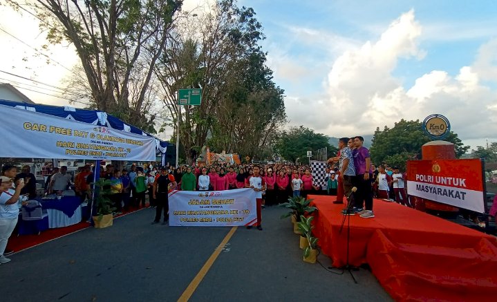 Polres Ende Polda NTT Gelar Car Free Day dan Olahraga Bersama Sambut Hari Bhayangkara ke-79