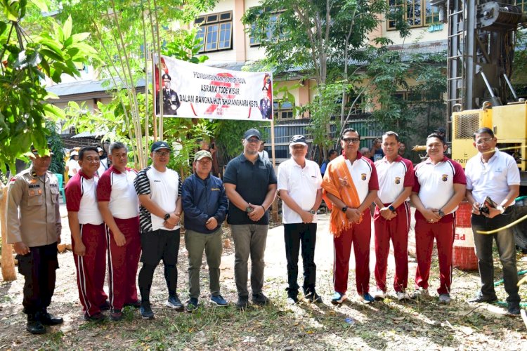 Wujud Kepedulian Polri dalam Hut Bhayangkara ke-79, Polda NTT Bangun Sumur Bor untuk Warga Asrama Tode Kisar