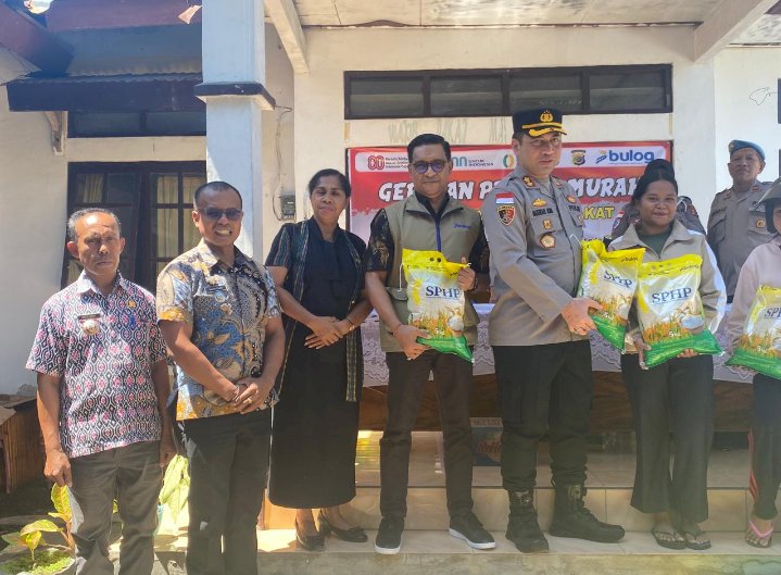 Launching Gerakan Pangan Murah Serentak, Polres Ende Total Salurkan 34 Ton Beras Murah kepada Masyarakat