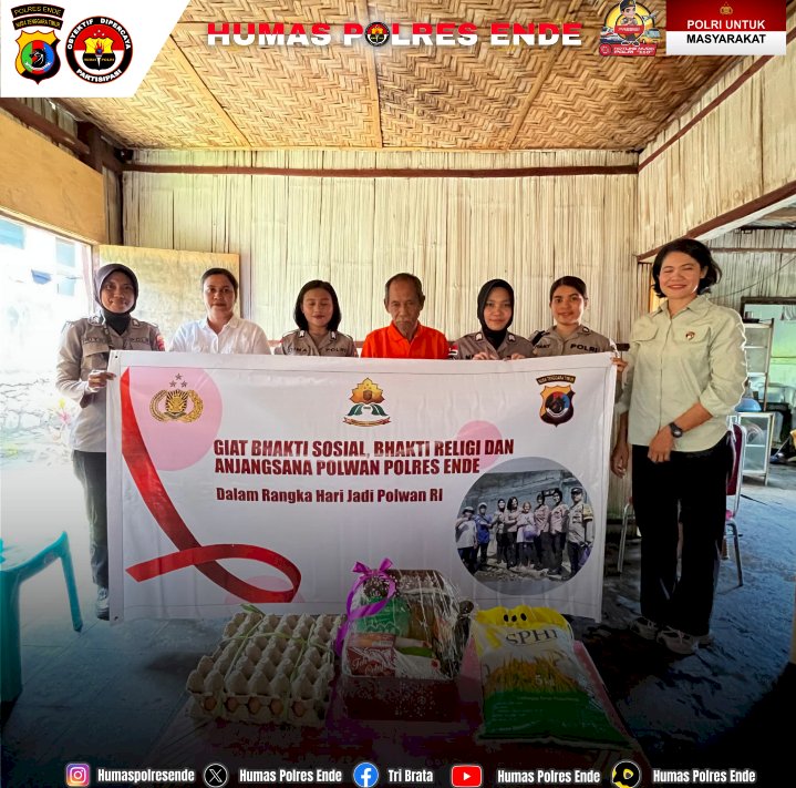 Polwan Polres Ende Gelar Bakti Sosial dalam Rangka HUT ke-77 Polwan RI