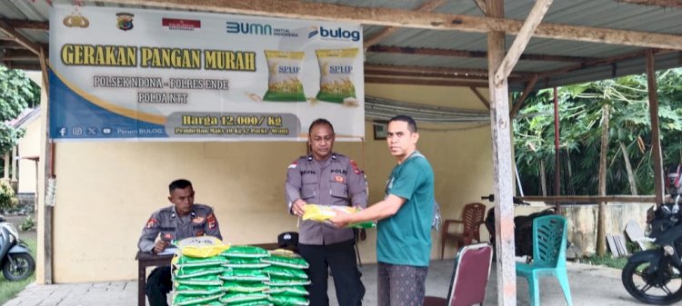 Polsek Ndona Sukses Gelar Gerakan Pangan Murah, Bantu 200 Warga Stabilkan Harga