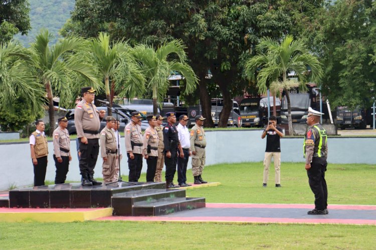 Sinergi Tanpa Batas, Polres Ende dan Ratusan Personel Gabungan Siap Amankan Pawai Takbir Idul Fitri 1447 H