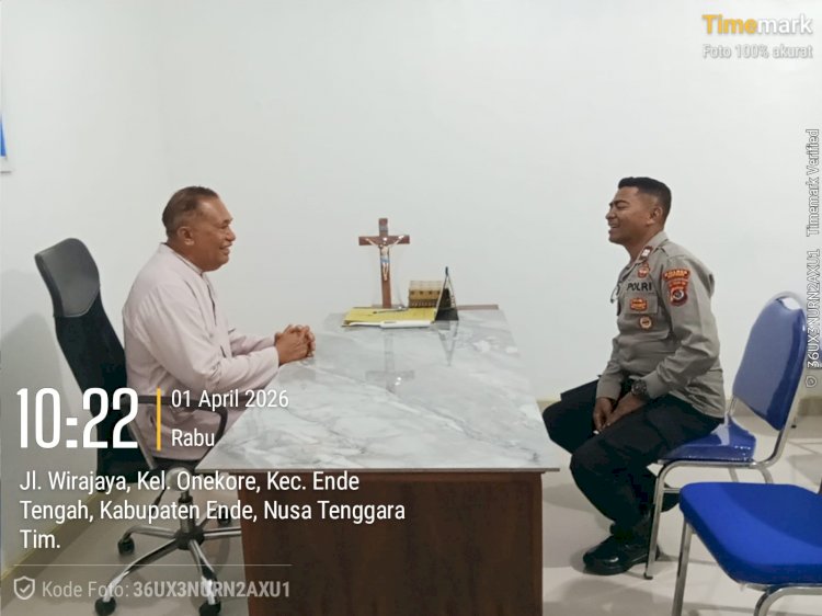 Jamin Kekhusyukan Ibadah Paskah, Sat Binmas Polres Ende Sambangi Tokoh Agama dan Pertebal Imbauan Kamtibmas
