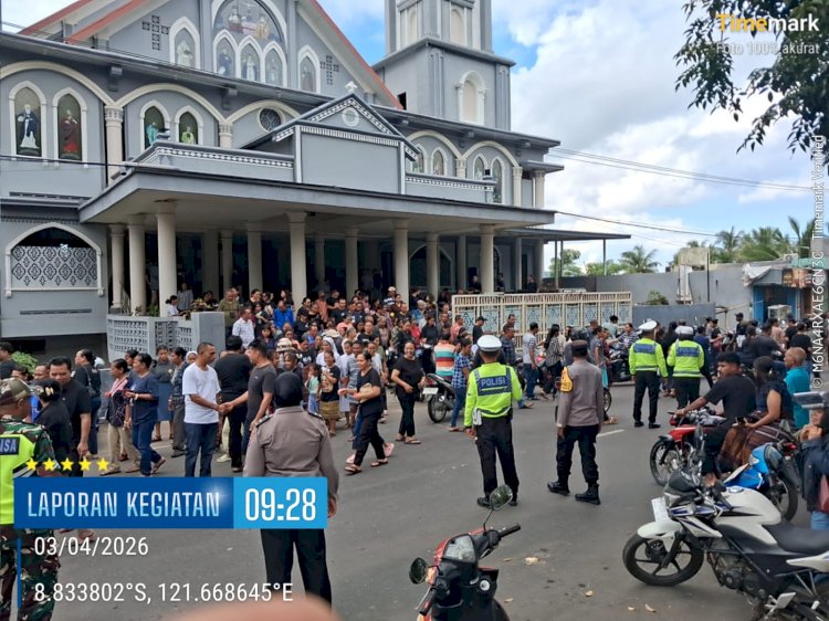 Polres Ende Kerahkan 450 Personel Gabungan Amankan Ibadah Kamis Putih dan Jalan Salib Jumat Agung
