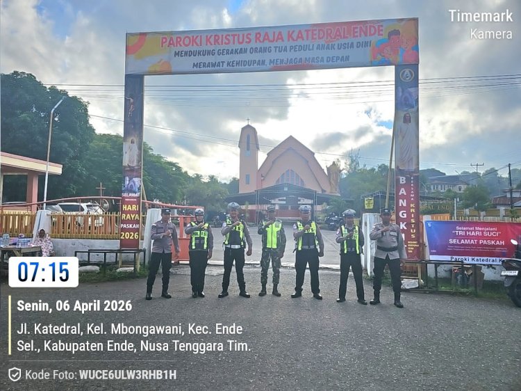 Polres Ende Siagakan Personel, Pastikan Ibadah Paskah Kedua Berjalan Aman dan Khidmat