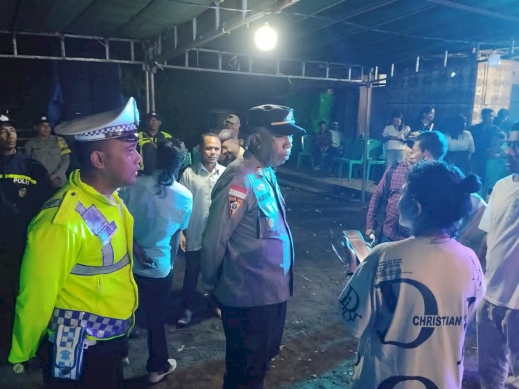 Jaga Kamtibmas Pesta Komuni Suci Pertama, Polres Ende Gelar Patroli Gabungan Hingga Dini Hari