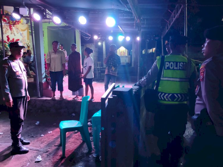 Jaga Kenyamanan Syukuran Komuni Pertama, Polres Ende Gelar Patroli Skala Besar Hingga Dini Hari