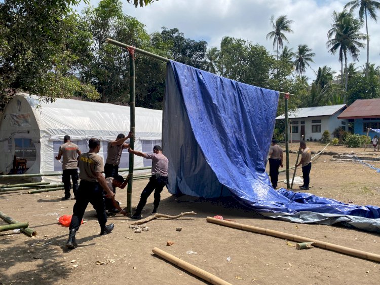 Polres Ende Polda NTT Terapkan Langkah Cepat Tanggap: Dirikan Tenda Darurat Demi Kelancaran Belajar Siswa SDK Puubetho
