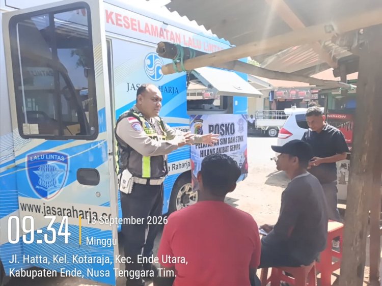 Bantu Warga Terdampak Gempa, Satlantas Polres Ende Polda NTT Buka Layanan Bebas Biaya Pengurusan Dokumen Kendaraan