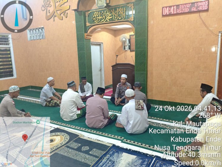 Subuh Keliling di Masjid Al-Ridwan, Wakapolsek Ende Ajak Warga Jaga Kamtibmas serta Bijak Bermedsos