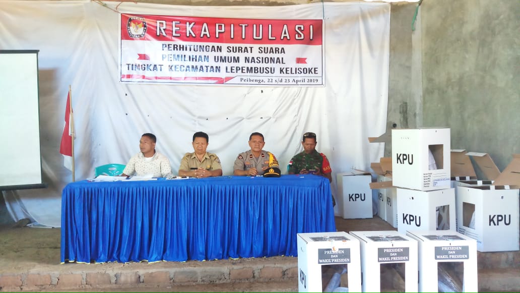 Waka Polres Ende, Pantau Langsung Pengamanan Rapat Pleno di PPK Kec. Lepembusu Kelisoke, Kab. Ende