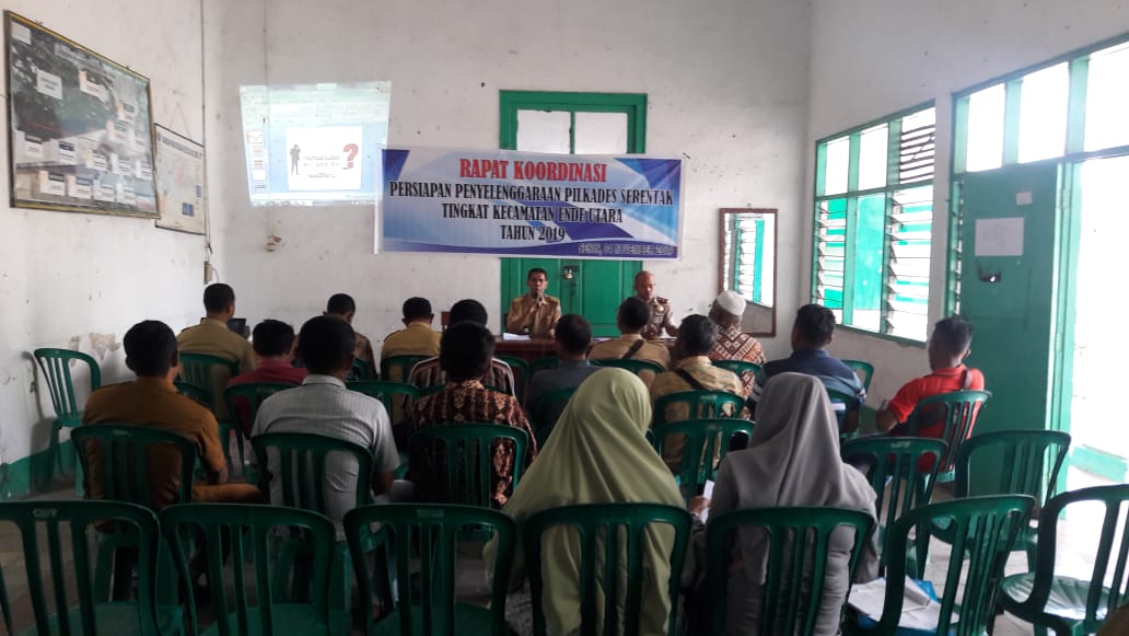 Kapolsek Ende Hadiri Rapat Koordinasi Persiapan  Penyelenggaraan Pilkades Serentak Tingkat Kec.Ende Utara