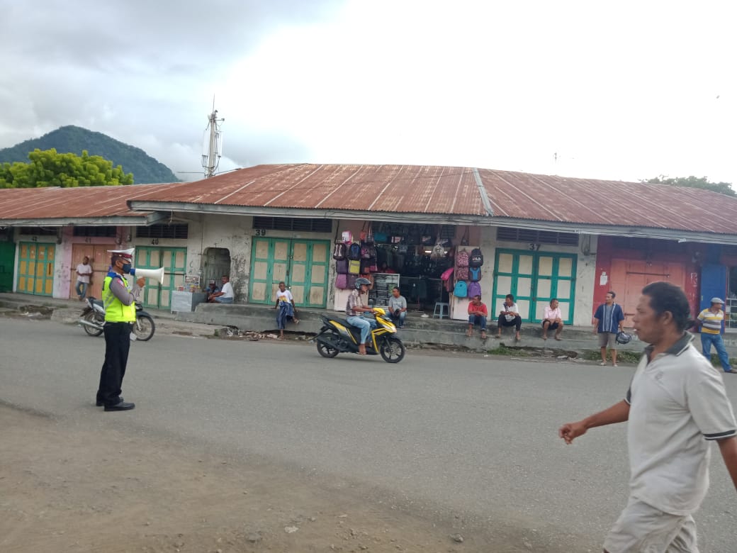 Satlantas Polres Ende, Gencar Lakukan Himbauan Cegah Penularan Virus Corona